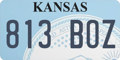 KS license plate 813BOZ