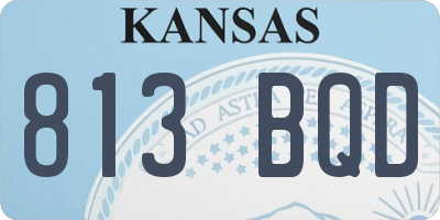 KS license plate 813BQD