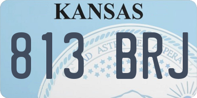 KS license plate 813BRJ