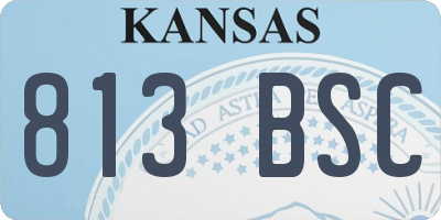 KS license plate 813BSC
