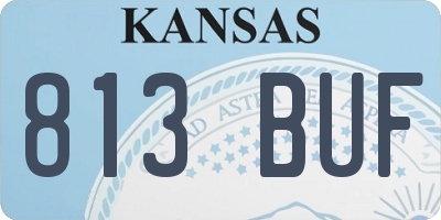 KS license plate 813BUF