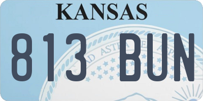 KS license plate 813BUN