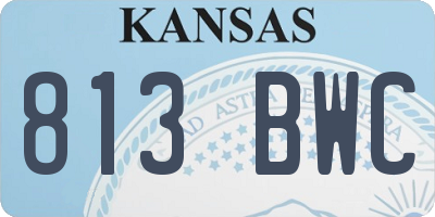 KS license plate 813BWC
