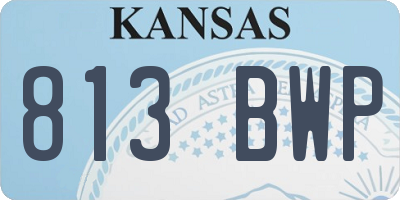 KS license plate 813BWP