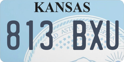 KS license plate 813BXU