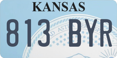 KS license plate 813BYR