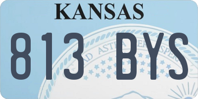 KS license plate 813BYS