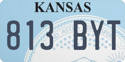 KS license plate 813BYT