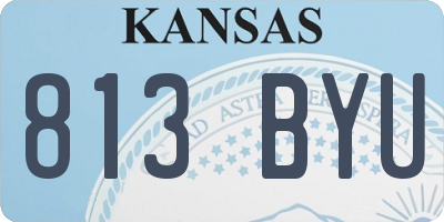 KS license plate 813BYU