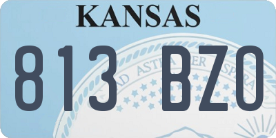 KS license plate 813BZO