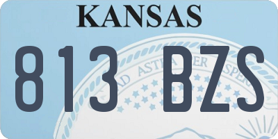KS license plate 813BZS