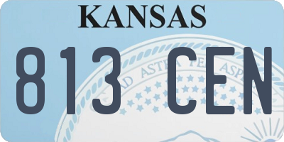 KS license plate 813CEN
