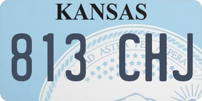 KS license plate 813CHJ