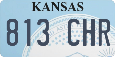 KS license plate 813CHR