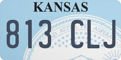 KS license plate 813CLJ