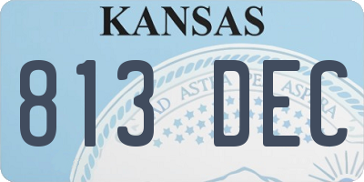 KS license plate 813DEC