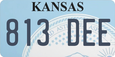KS license plate 813DEE
