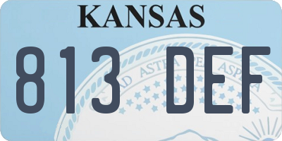 KS license plate 813DEF