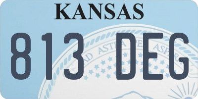 KS license plate 813DEG