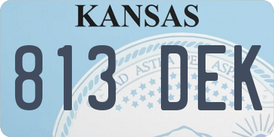 KS license plate 813DEK