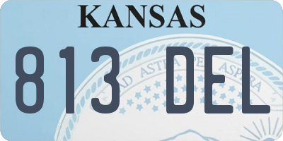 KS license plate 813DEL