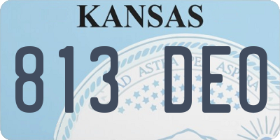 KS license plate 813DEO
