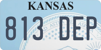 KS license plate 813DEP