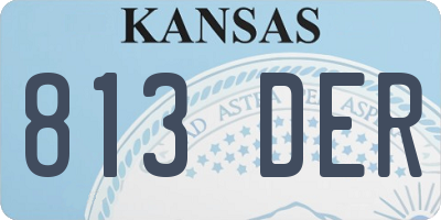 KS license plate 813DER