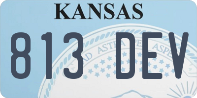 KS license plate 813DEV