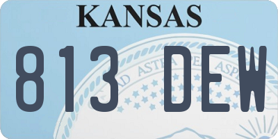 KS license plate 813DEW