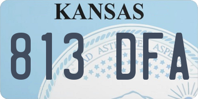KS license plate 813DFA