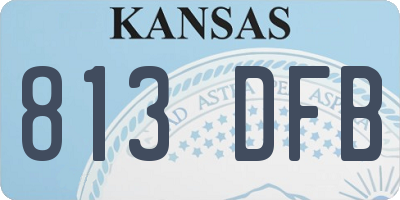 KS license plate 813DFB