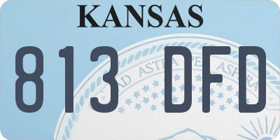 KS license plate 813DFD