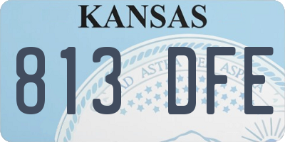 KS license plate 813DFE