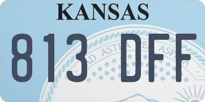 KS license plate 813DFF