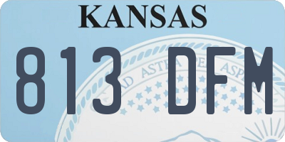 KS license plate 813DFM