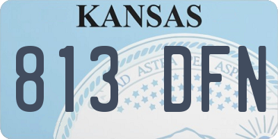KS license plate 813DFN