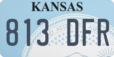 KS license plate 813DFR