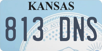 KS license plate 813DNS