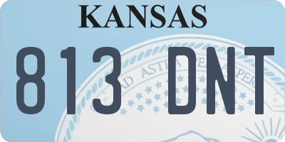KS license plate 813DNT