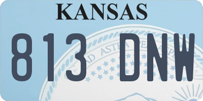 KS license plate 813DNW