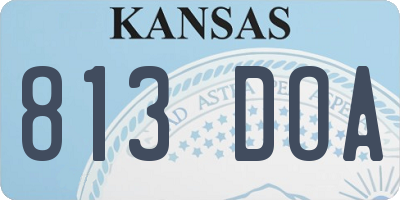 KS license plate 813DOA