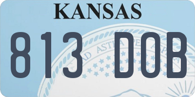 KS license plate 813DOB