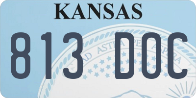 KS license plate 813DOC