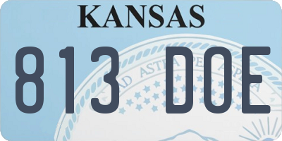 KS license plate 813DOE