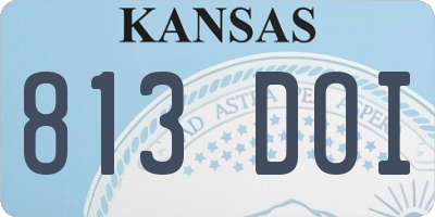 KS license plate 813DOI
