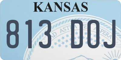 KS license plate 813DOJ