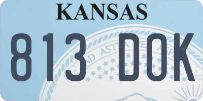 KS license plate 813DOK