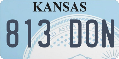 KS license plate 813DON