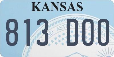 KS license plate 813DOO